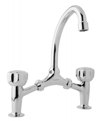 Gruppo lavabo a ponte canna girevole senza scarico