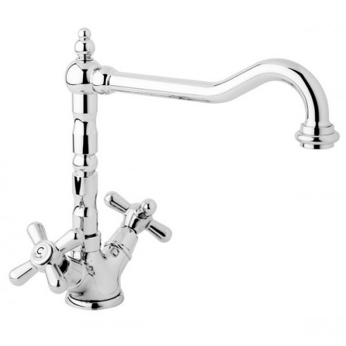 Single hole wall sink mixer with swivel spout