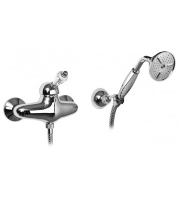 Miscelatore monocomando esterno doccia con flessibile cm 150, supporto e doccia