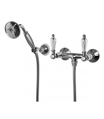 Gruppo esterno doccia con doccia Elegant e flessibile ottone doppia graffatura cm 150