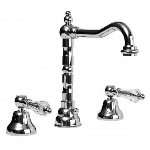 3 holes wash basin mixer with automatic pop-up waste 1" 1/4" swivel spout