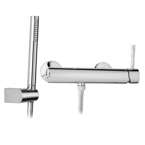 External shower mixer with flexible cm 150 and shower support