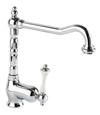 Single-lever one-hole sink mixer with swivel spout