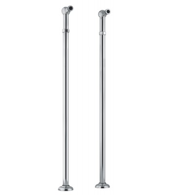 Couple of floor connection pipes for edge of bath