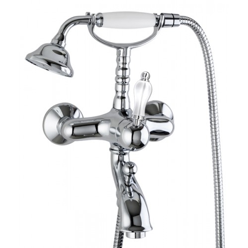 External bath mixer with showerkit