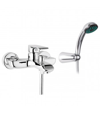 Miscelatore monocomando vasca esterno con doccia flessibile cm 150 e supporto