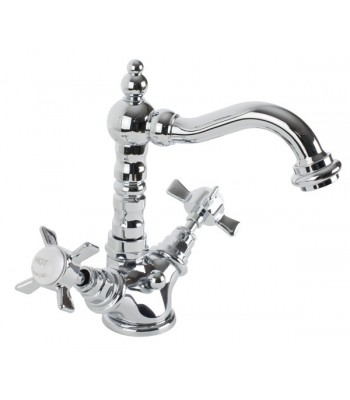Single hole wash basin mixer with short spout and automatic pop-up waste - 1” 1/4”