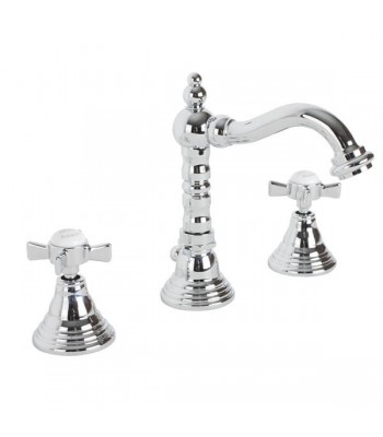 3 holes wash basin mixer with short spout and automatic pop-up waste - 1" 1/4"