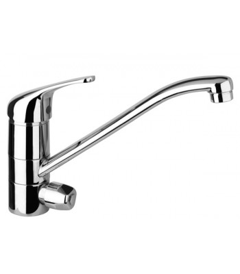 Single-lever one-hole sink mixer with movable spout 3 ways direct water