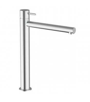Single lever basin mixer prolungated without pop-up waste