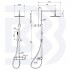 Miscelatore monocomando esterno doccia, completo di colonna doccia, soffione inox ø 250 mm e kit doccia
