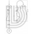 Colonna doccia Old-fashion in ottone h. 80/120 cm con saliscendi incorporato,